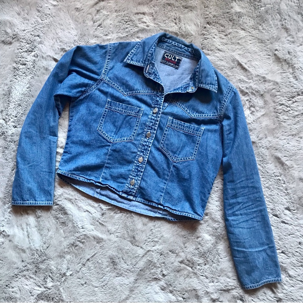 Vintage 80’s Cult Bodywear Cropped Denim Button Up